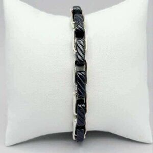 David Yurman Cable Link Bracelet w/ Black Titanium - 7mm - 8.75"